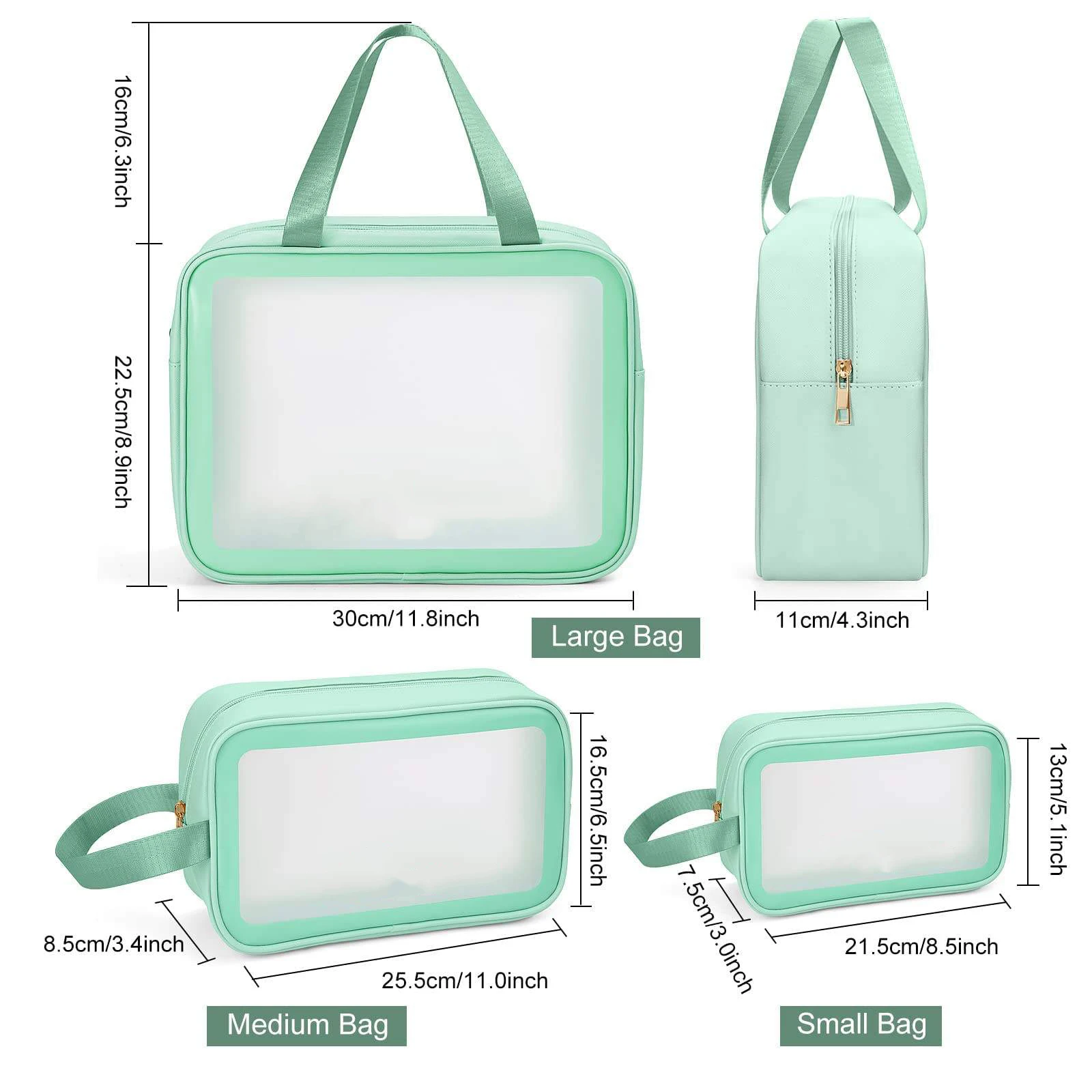 PU PVC Waterproof Custom Pouch Large Capacity Makeup Bag Zipper Closure Travel Cosmetic Bag with Printed Logo