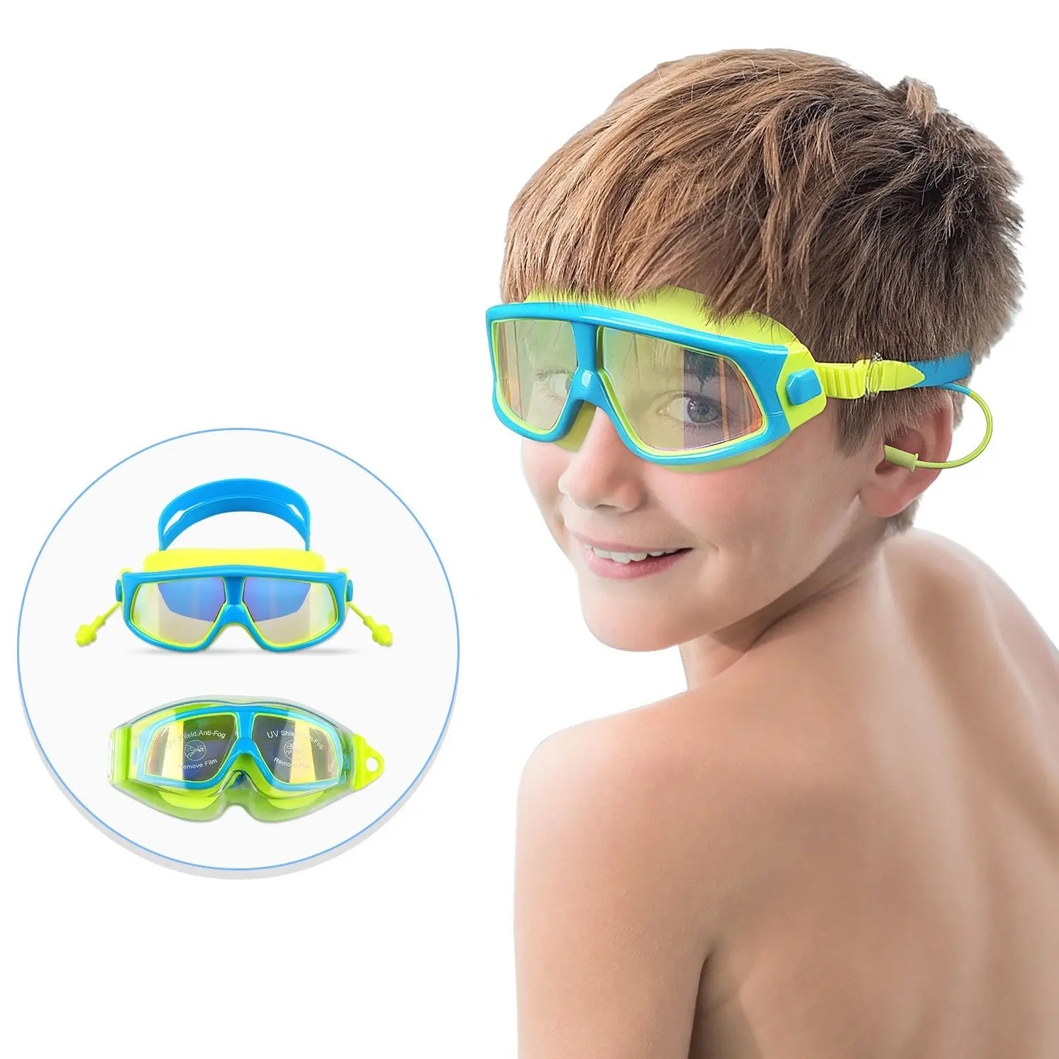 Manufacturer Sell Plating Swimming Goggles Kids Anti Fog Waterproof Big Fram Swimming Glasses