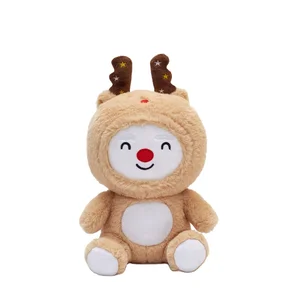 Christmas Soft Deer Stuffed Animal Toy for Kids Reindeer Plush Doll with PP Cotton Filling