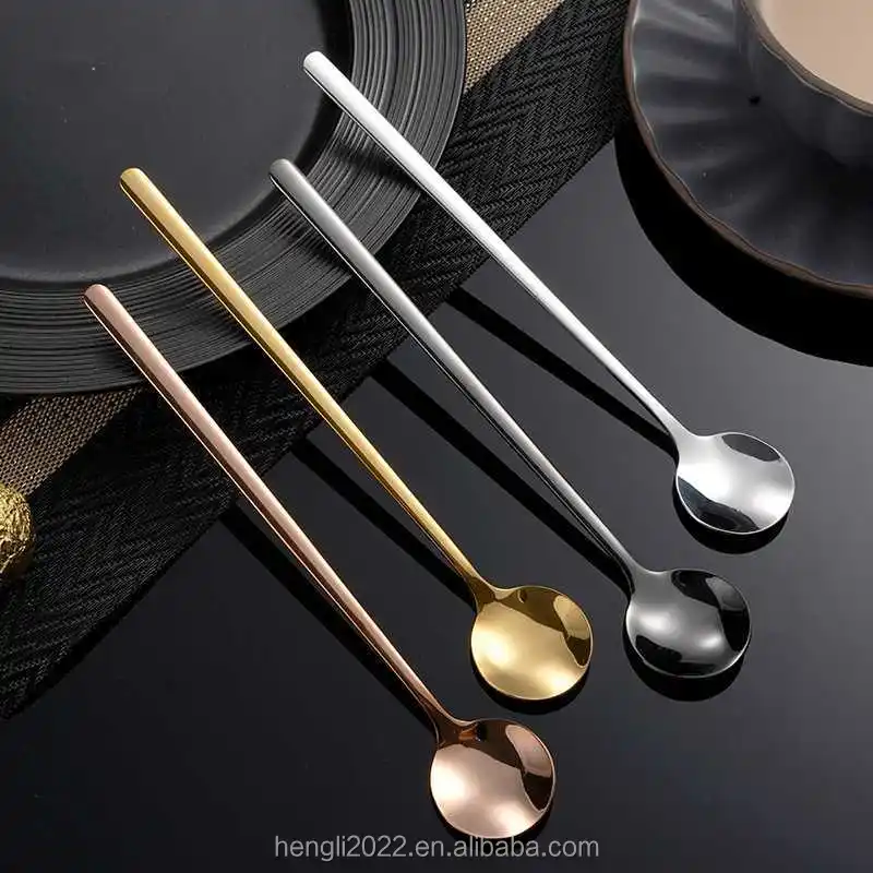Tableware and Coffee Utensils 304 Stainless Steel Coffee Milk Tea Spoon Home Creative Ice Cream Dessert Spoon