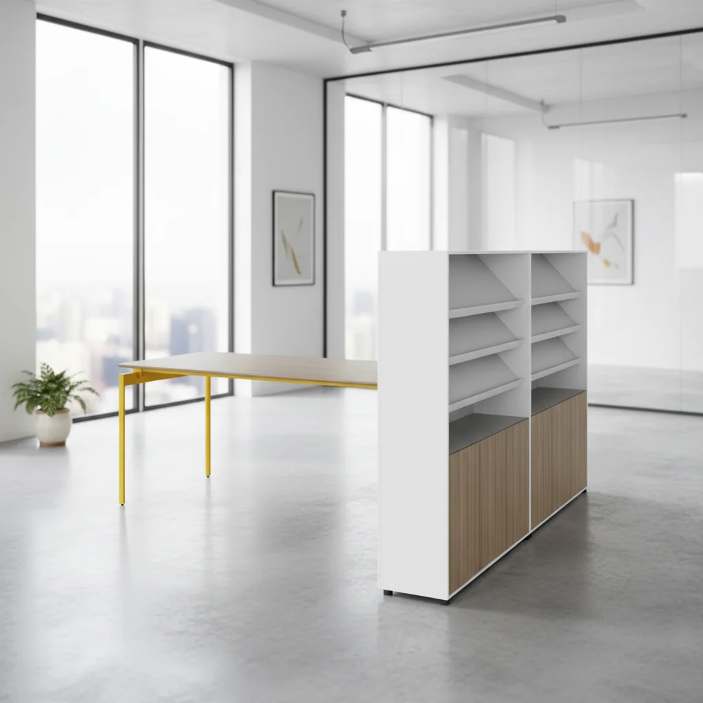 Multimedia Desk Steel Frame High Cabinet Professional AV Setup Modern Office Equipment Conference Tables Office Furniture 4