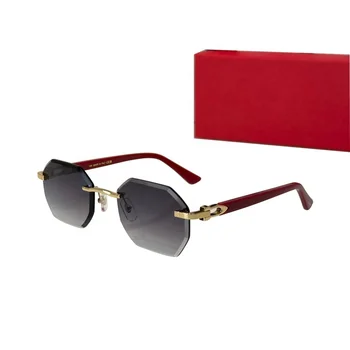 luxury designer mens womens sunglasses men women frameless diamond cutting square uv400 protective lenses sun glasses