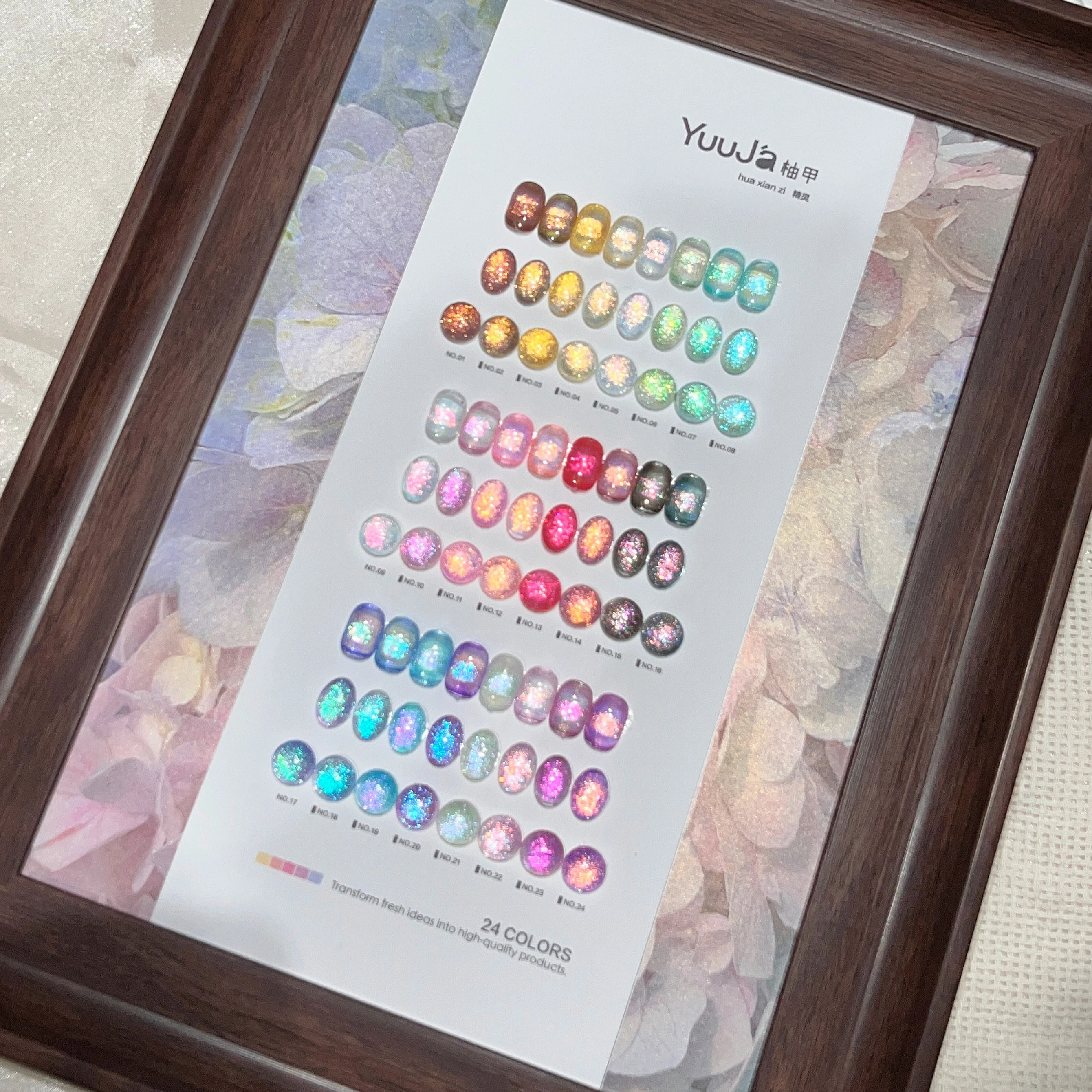 YUUJA 24 Colors Cat Eye Gel Nail Polish Set - Non-Toxic UV Gel for