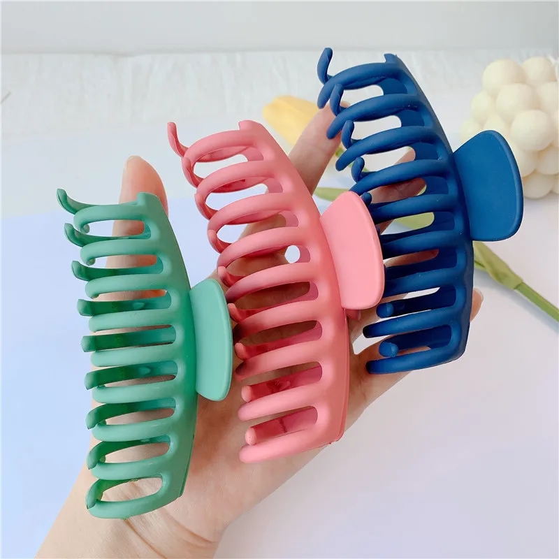 
Большая заколка для волос, машинка для сборки речной пружины, акриловая матовая Заколка-краб для волос, зажим для волос акулы 