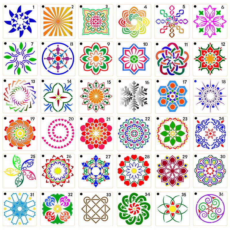 Hot Sale 16 Pcs Set PP Cappuccino Template Latte Art Plastic Decorating Coffee Stencil