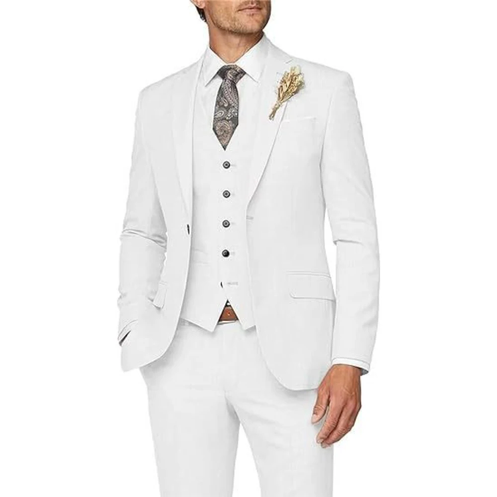 Men's Business Banquet Prom Slim Fit Suit Jacket Vest Trousers 3 Piece Set Sehe Fashion