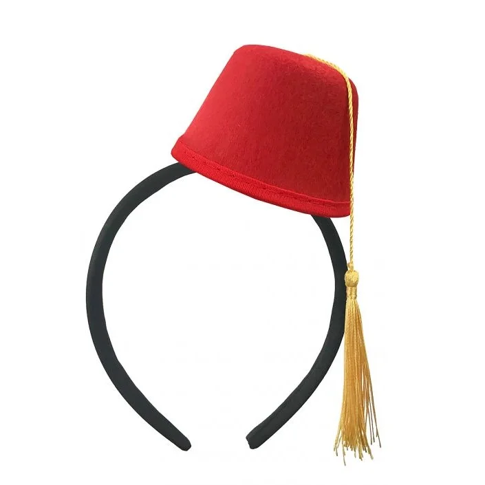 Wholesale Mini sombrero turco Fez de fieltro rojo, con diadema de borla From m.alibaba.com
