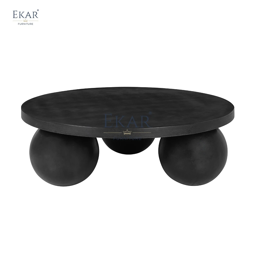 Modern Style round Cement Outdoor Coffee Table Innovative Wood Garden Sets for Hotels Parks Schools Apartments and Villas details