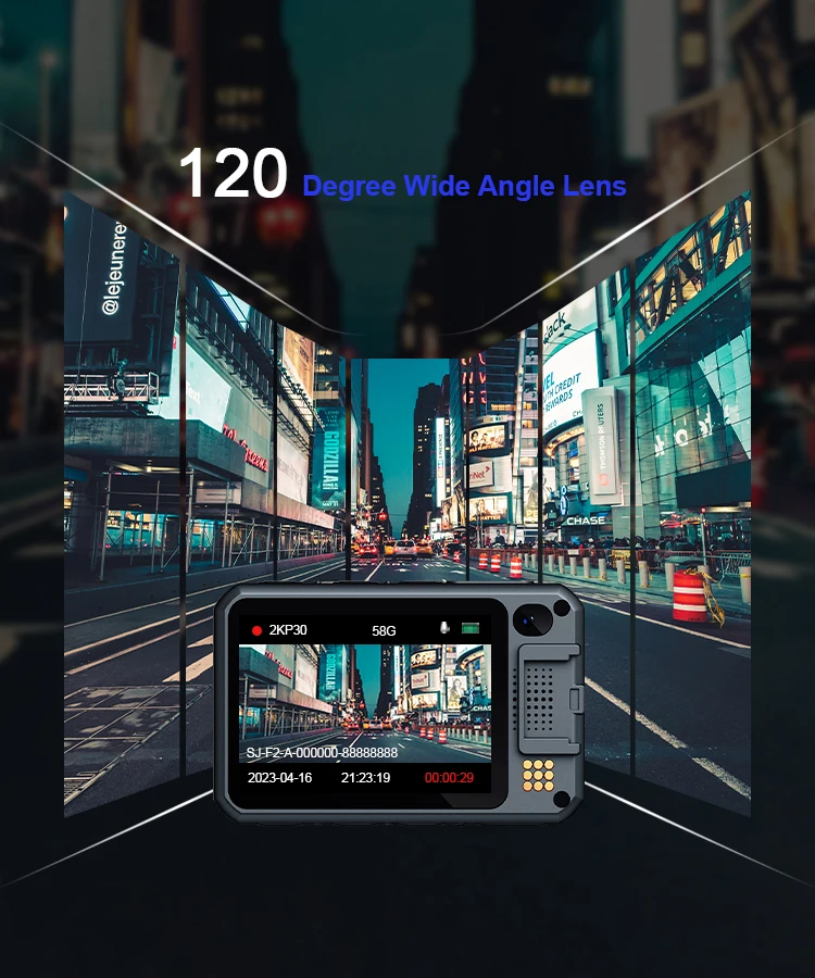 4G Body Worn Camera with GPS ODM/OEM Supported Intercom for Network H.264 H.265 Video Compression for Public