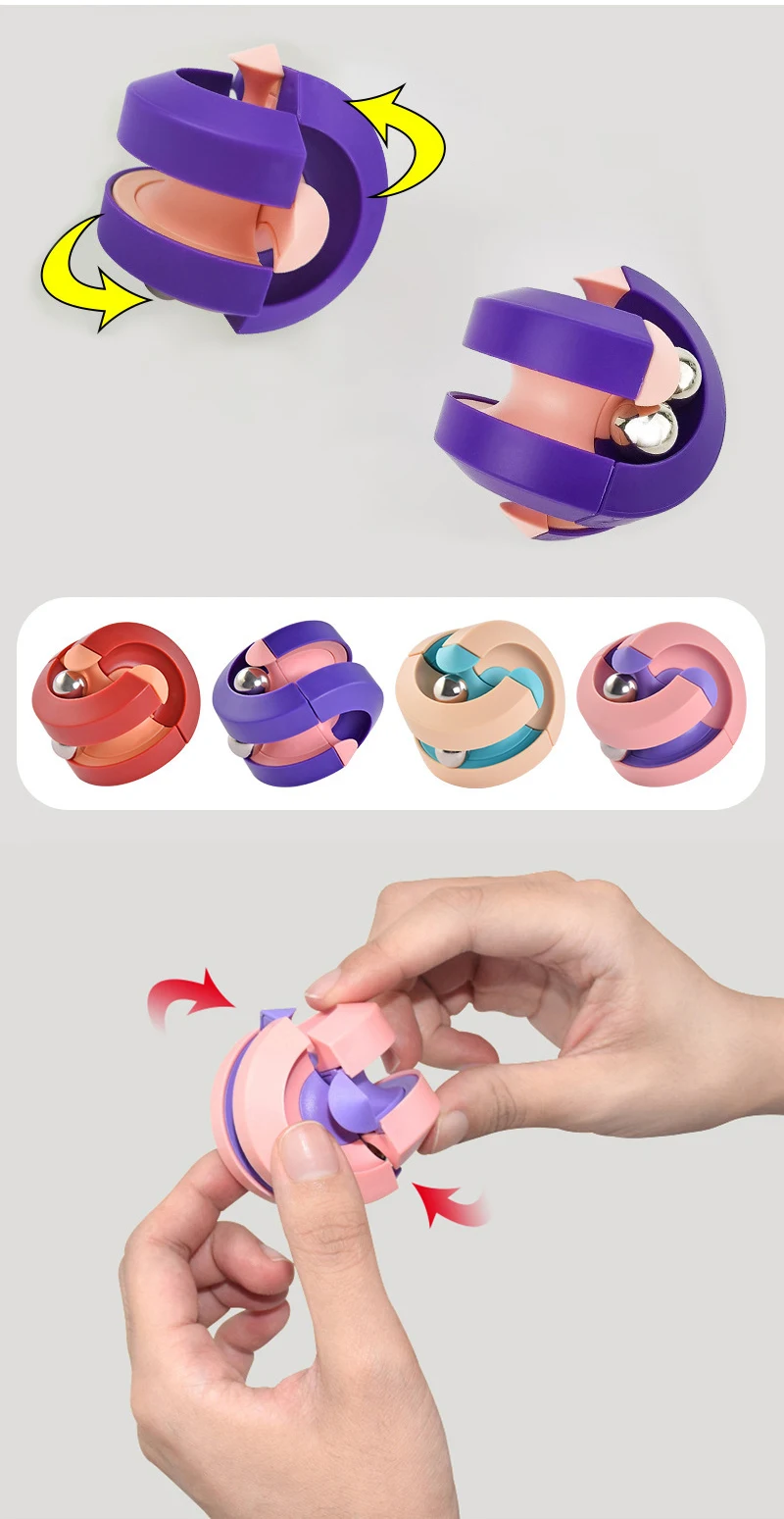 Wholesale Spinning Gyro Fidget Toys Stress Relief Spinner Ball