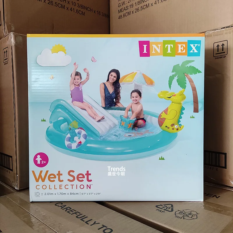 Intex 57165 Gator Play Center Inflatable Children Kiddie Spray Wading ...