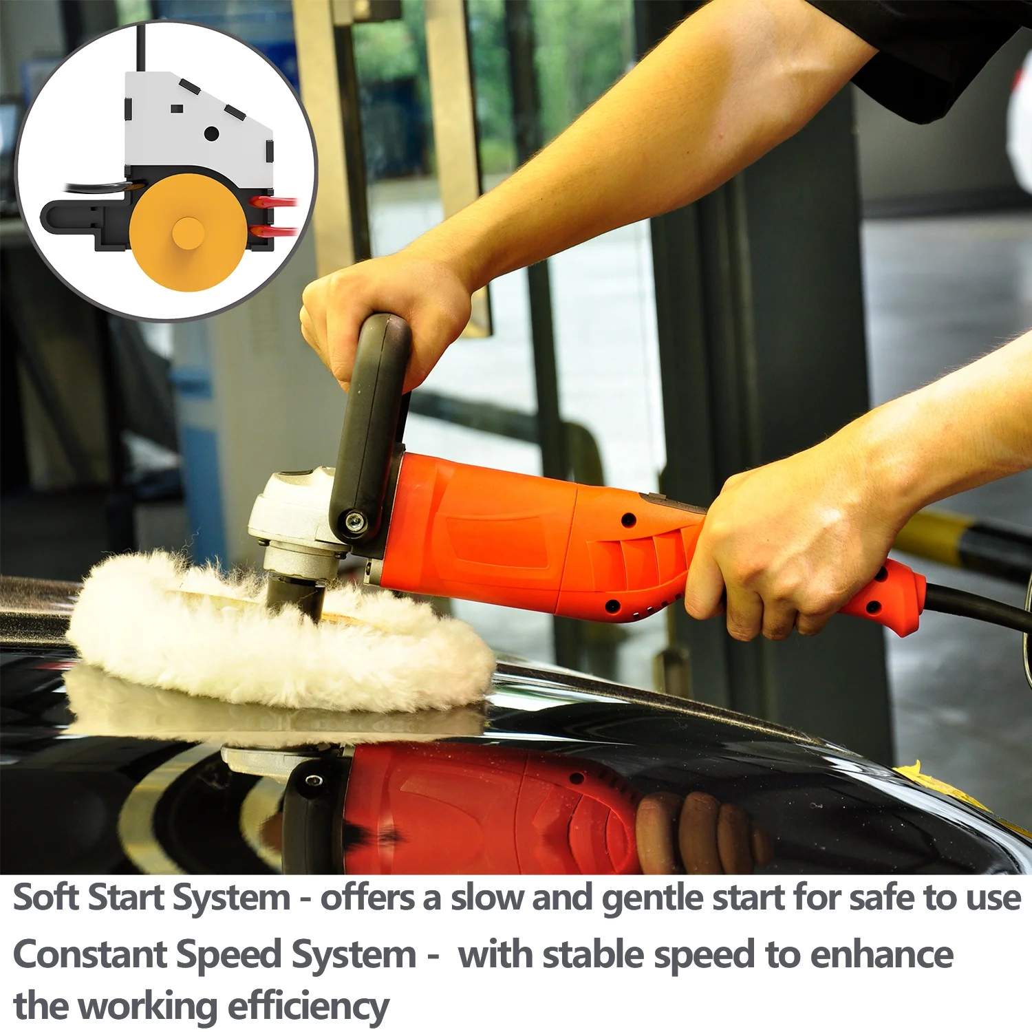 Burley 1100W Самый дешевый Электрический автомобиль роторный полировщик буферная полировальная машина