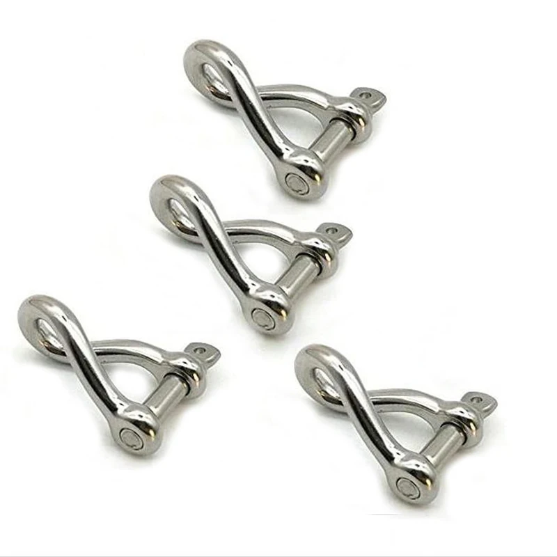 2 Pack 1/4 Inch Galvanized Anchor Shackles For Boats 4,400 Lbs Breaking