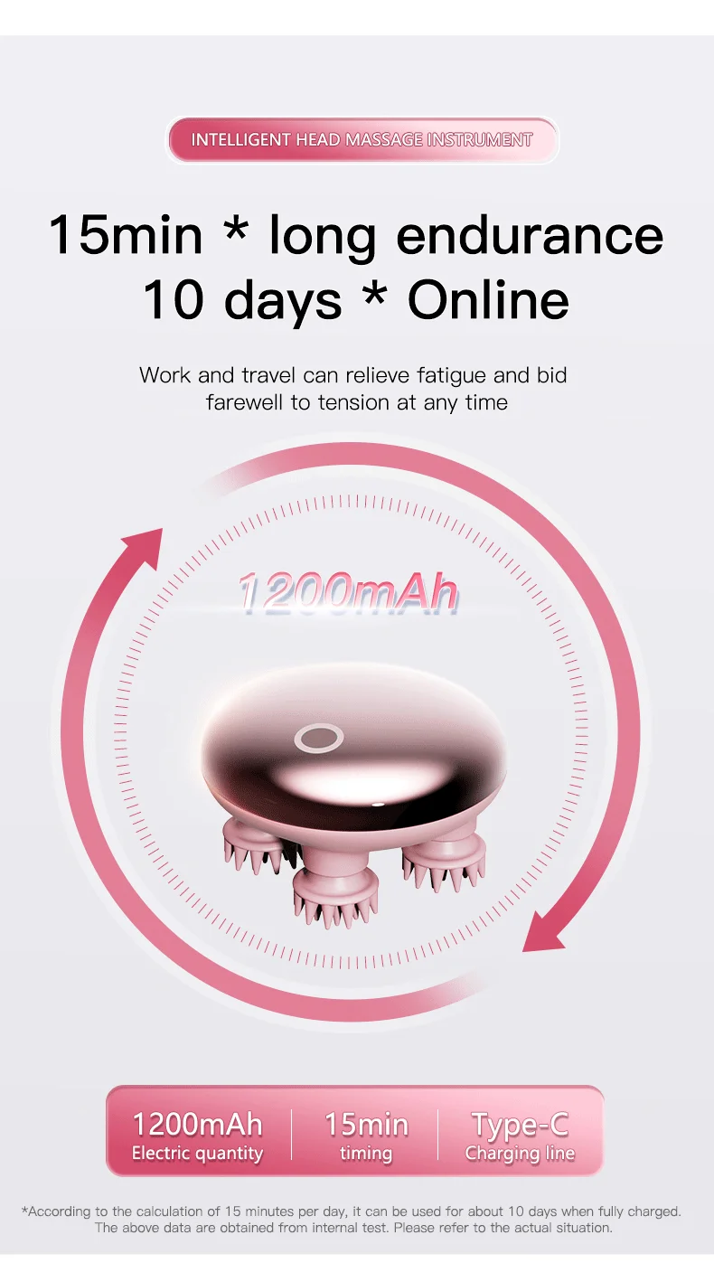 Handheld Electric Cordless Waterproof Head Scratcher Hair Scalp