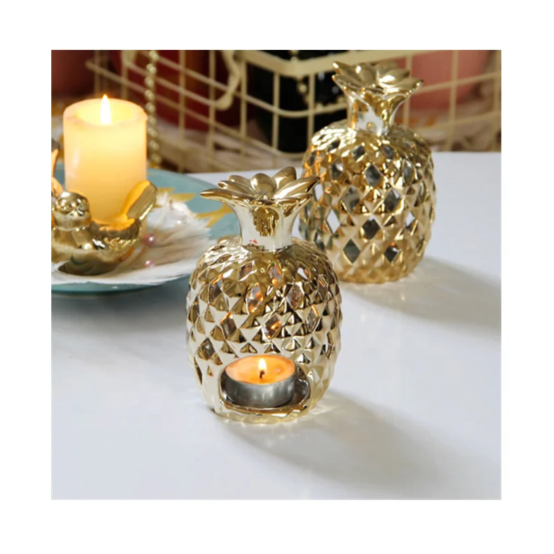 Promotion Modern Design Ceramic Candlestick Pineapple Shape for Bedroom Decor Interior Decoration