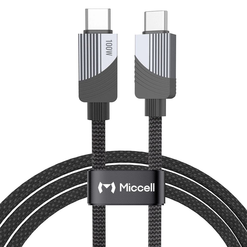 Miccell PD 240W 5A Fast Charging Type-C To Type-C Braided Nylon Jacket Mobile Phone Charger Cable_voghion.com