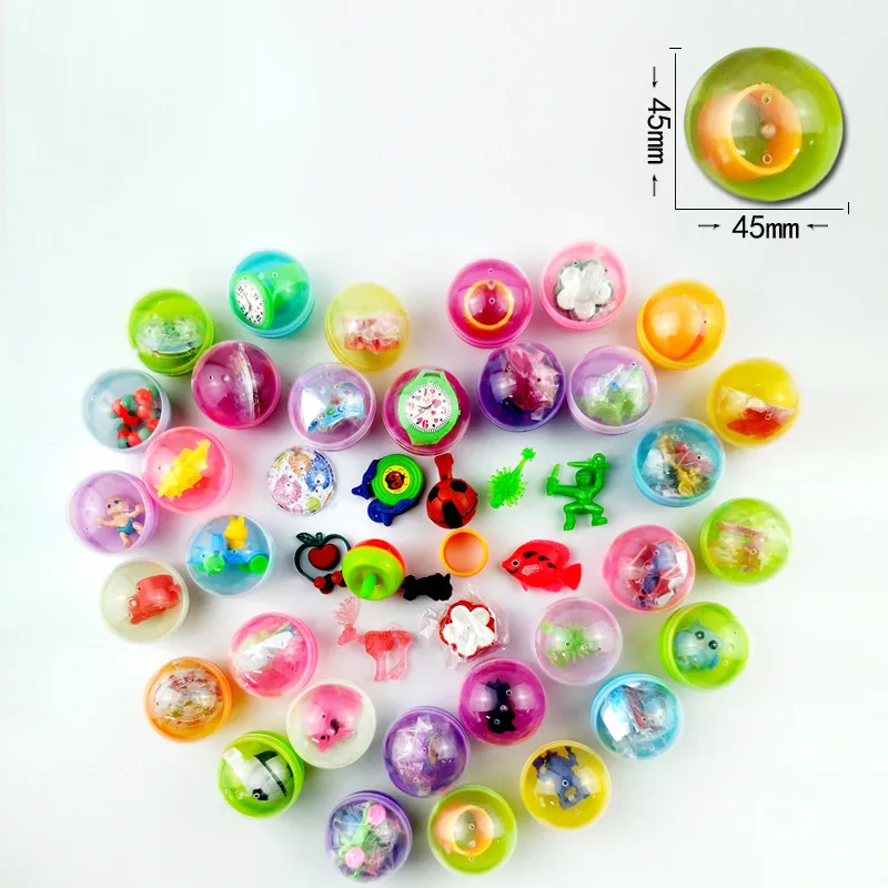 45MM Mixed  Round Surprise Egg  Gashapon Plastic Small Toys Capsule  for Vending Machine Capsule Toys