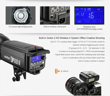 GODOX DP300II 300Ws 110V/220V Professional Studio Strobe Flash Light with Built-in 2.4G Wireless X System Offers Shooting Flash detail image
