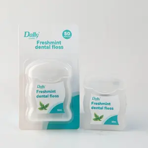 Daily Care Eco-friendly Nylon Thread Mint Waxed Bamboo Charcoal Teeth Dental Floss 50M 750D for Adult Mouth Deep Cleaning