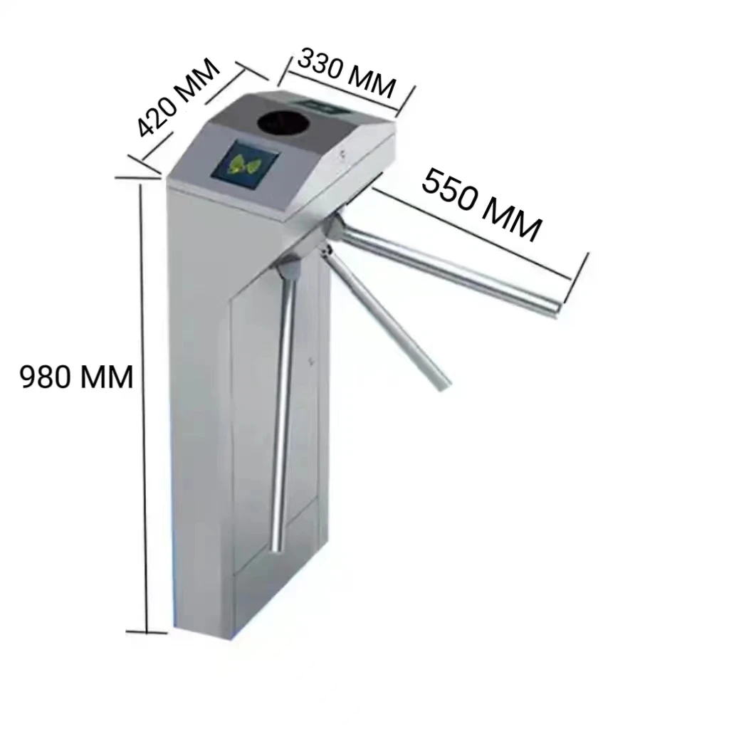 Stadium Gym High Semi-automatic Swipe Card Access Control Hydraulic Damper Manual Tripod Turnstile
