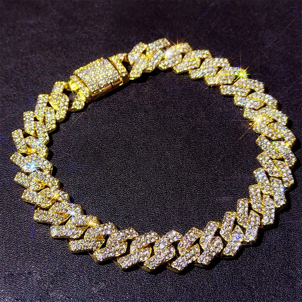 Luxury Hip Hop Women's Feet Chain Link Iced Out Cuban Anklets