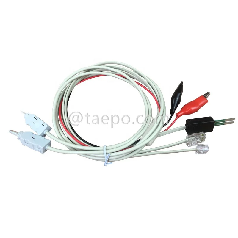 2 Pole Test Cord with 2-pole and 4 Pole LSA Plug to Alligator Clip and M Plug and Modular Plug for Testing the Telephone Line