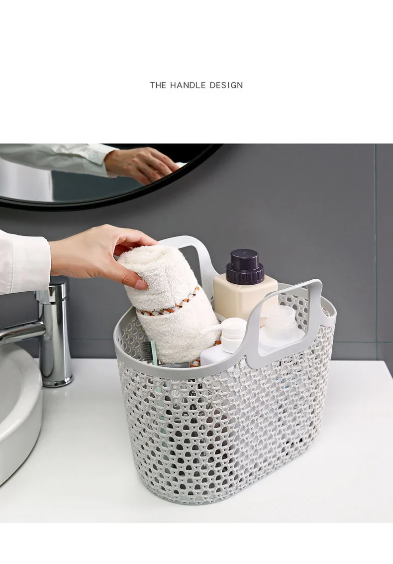 Soft hand carrying basket Japanese style Nordic style basket Plastic washing basket Bathroom manufacture