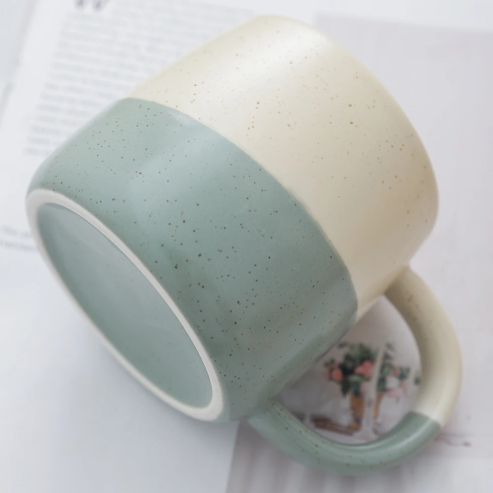 Hot Sale Ins Style Ceramic Coffee Mug Custom Color Speckled Sesame Glaze Stoneware Mug Fine Porcelain Cup Mugs