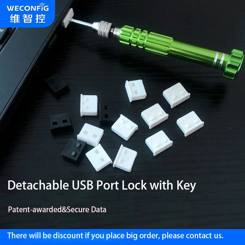 Reusable Usb Port Blocker Type A Usb Lock With Key1set 10locks 1key