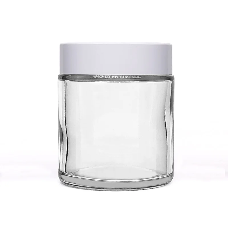 Envases Para Cremas Clear Empty Cream Packaging Wide Mouth 50g 100g Luxury Glass Cosmetic Jar With Lid