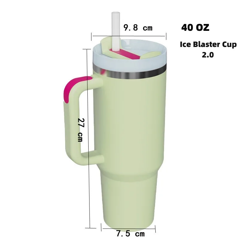Powder Coated 2.0 Tumbler Cup Double Wall Travels With Handle Stainless