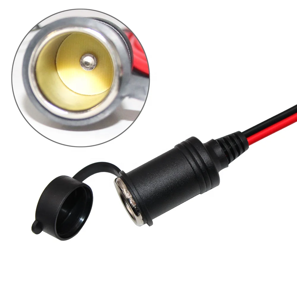 6Ft 2 Ways Car Cigarette Lighter Splitter Female Socket Power Plug 12V 24V Car Charger Adapter Extension Cable