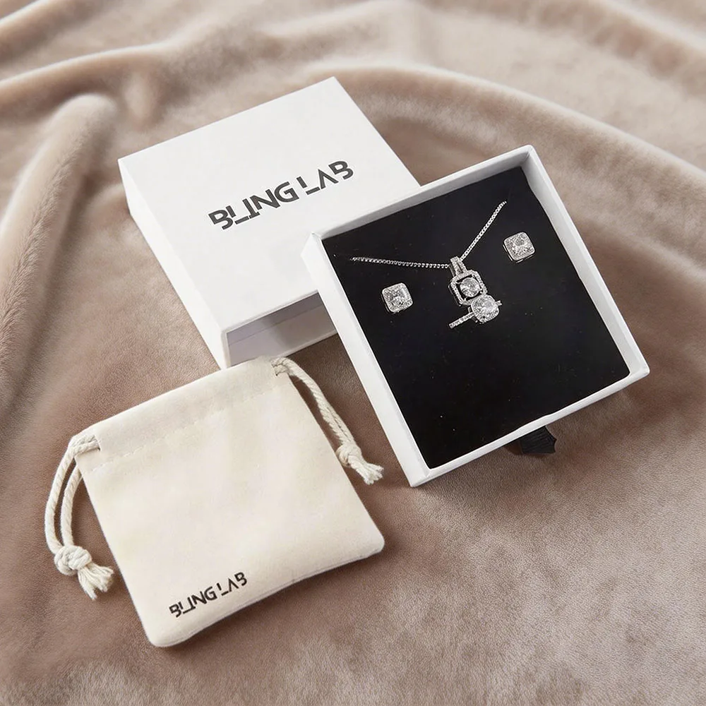 Coffret à Bijoux Rigide à Tiroir Personnalisable - Pour Rangement de Bagues, Colliers et Boucles d‘Oreille (Avec Logo)