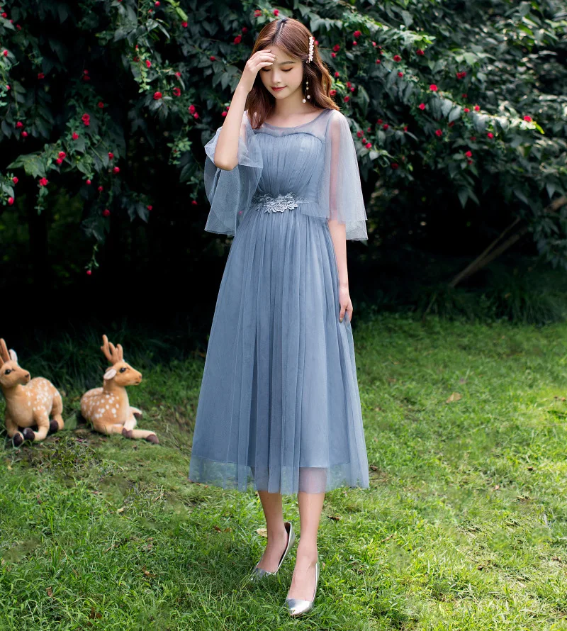 Bride Guests Beautiful Short Flying Sleeves Bridesmaid Dresses PromWedding Party Dress Bride Guests Beautiful Short Flying Sleeves Bridesmaid Dresses PromWedding Party Dress