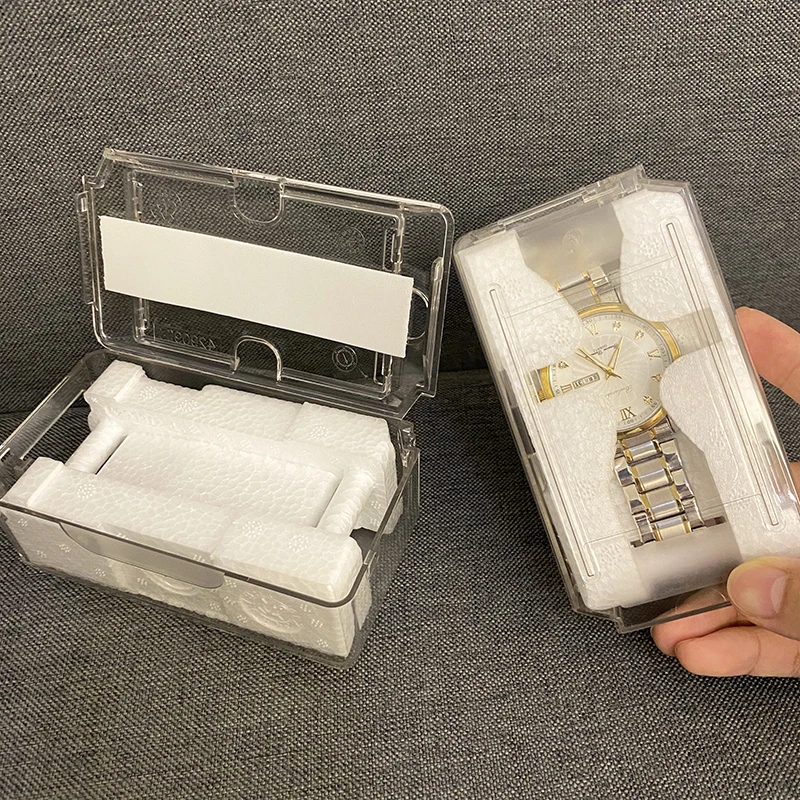 Transparent Plastic Watch Box Set 50 Pcs Wholesale Watch Boxes, Oem