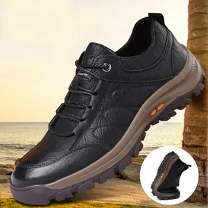 2026 New Mountaineering Leisure Sports Men's Shoes Plush Thickened High Top Warm Cotton Shoes Men's Leather Shoes