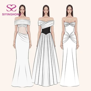 Online Wholesalers Custom Apparel Women Designer Clothing Clothes Manufacturers Elegent Strapless Lady Evening Fashion Dress