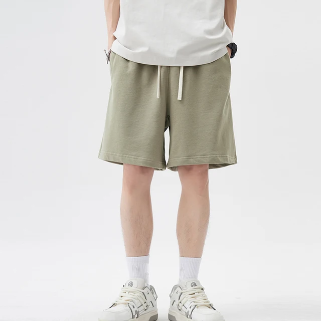 Men's High-Quality Cotton Gym Shorts - Earthy Tones, Solid, Knee-Length for Summer Streetwear (XS)