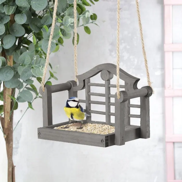 Garden Decoration Hanging Outdoor Wooden Swing Chair Bird Feeder Buy