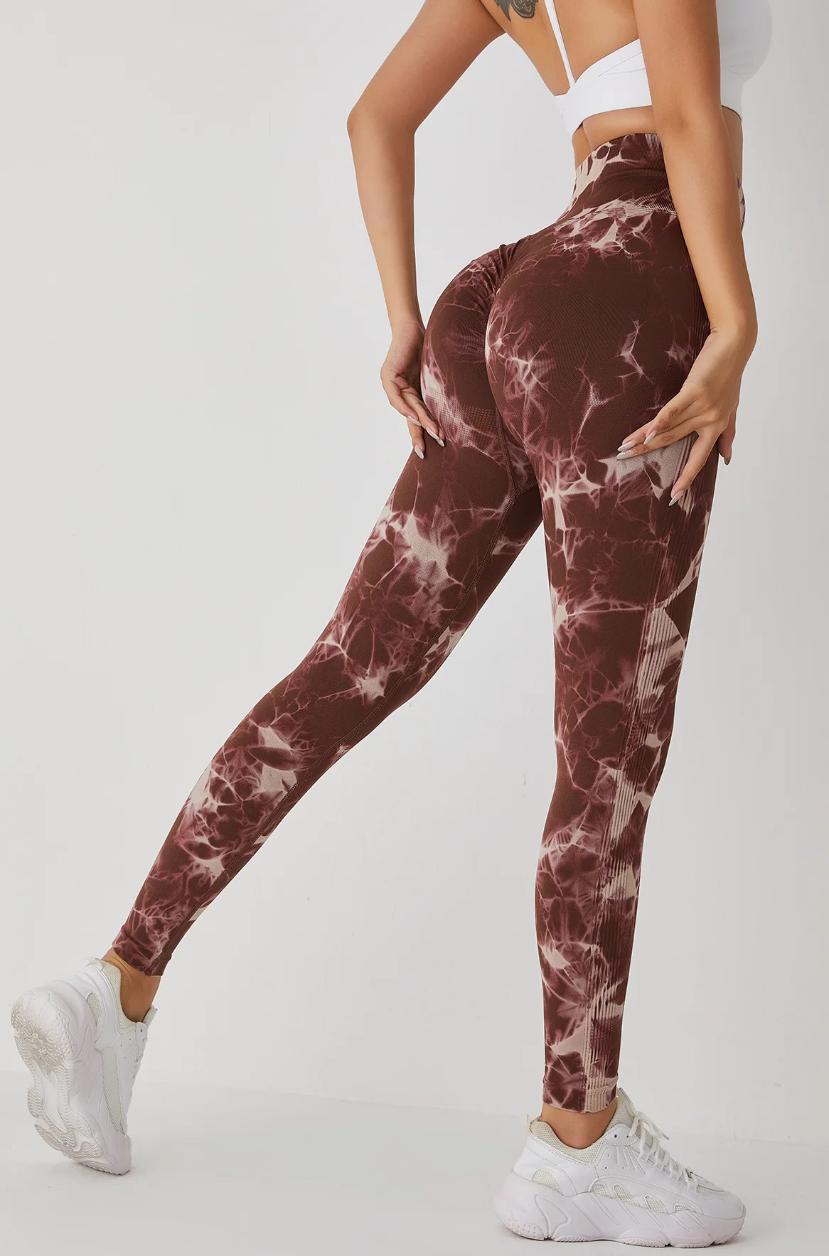 Women Girls High Waist Scrunch Butt Booty Fitness Marble Tie Dye Seamless Yoga Leggings Wholesale