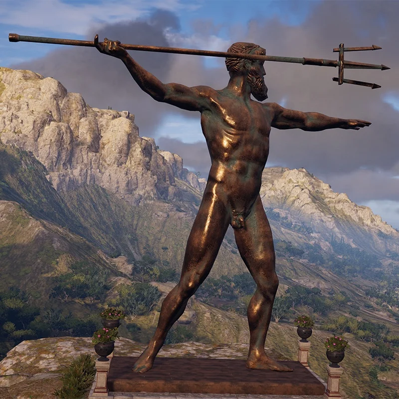 アテネポセイドン像ブロンズ等身大像図ギリシャ神話図骨芸術