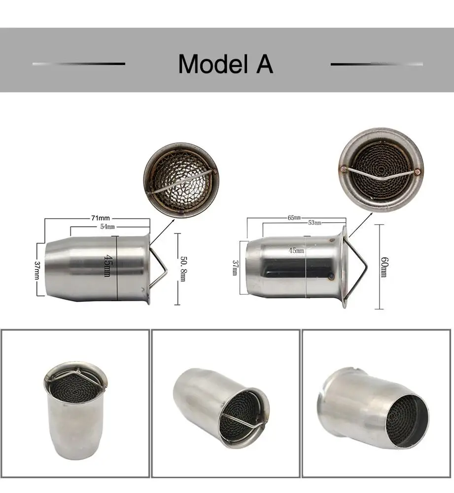 Silenziatore Universale Per Motociclo - DB Killer Argento 45mm, Riduzione Rumore Scarico - Foto 3