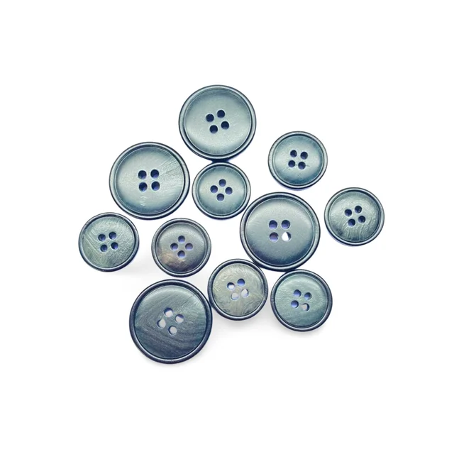 Direct Wholesale Good Quality  Natural horn buttons custom logo 4 hole sewing mens wear bafflo horn button