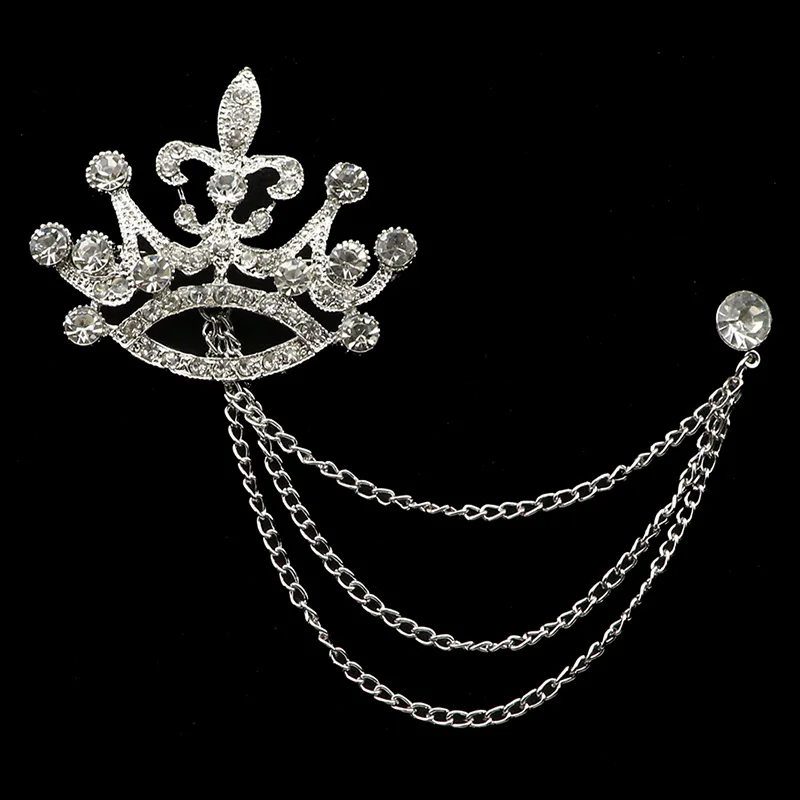 Broche Vintage Crâne Avec Couronne - Métal Doré - Thème Gothique/rock - Occasion Bon état - Sans Marque