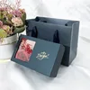 Deep blue 3 flower box+handbag