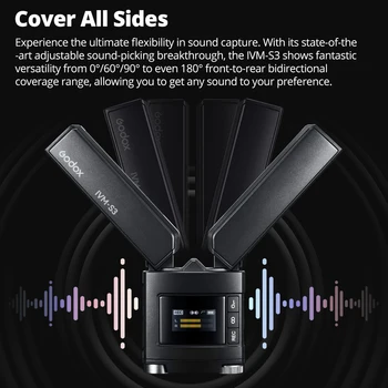 Godox IVM-S3 Machine-top Gun Type Microphone with Built-in Lithium Battery for DSLR Phones Live Outdoors Interviews detail image