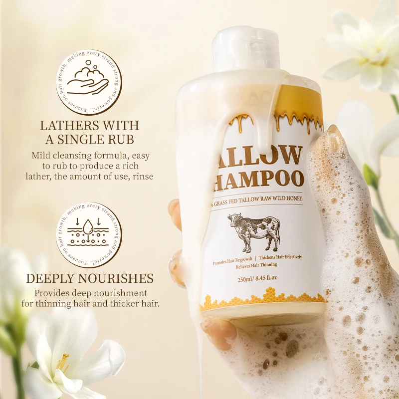 Private Label Unscented Handmade Tallow & Goat Milk Shampoo Moisturizing Beef Tallow Shampoo