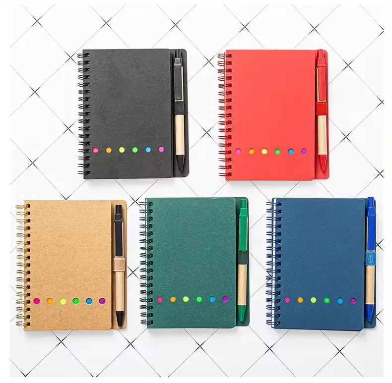 Custom Print Notepad With Pen Memo Sticky Notes Eco Kraft Paper Mini ...