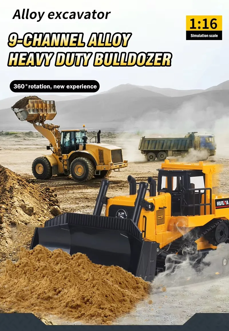 Hot Seller HUINA 1554 RC Truck 1:16 8CH RC Bulldozer for Kinds Gifts