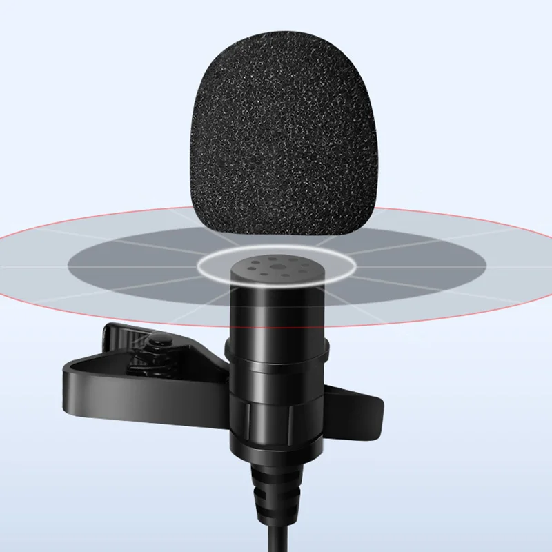 VLOG Camera Recording Wired Microphone Lavalier Mic for Phone Recording Microphone Clip Mic for Camera Small Mic